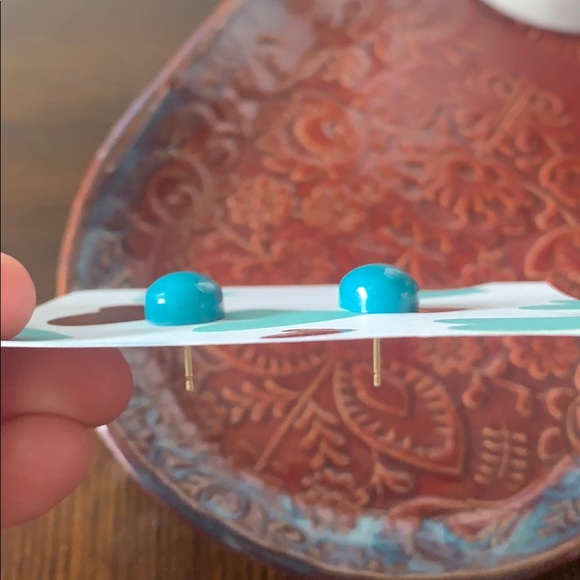 Handmade Turquoise Resin Studs - Picture 3 of 3
